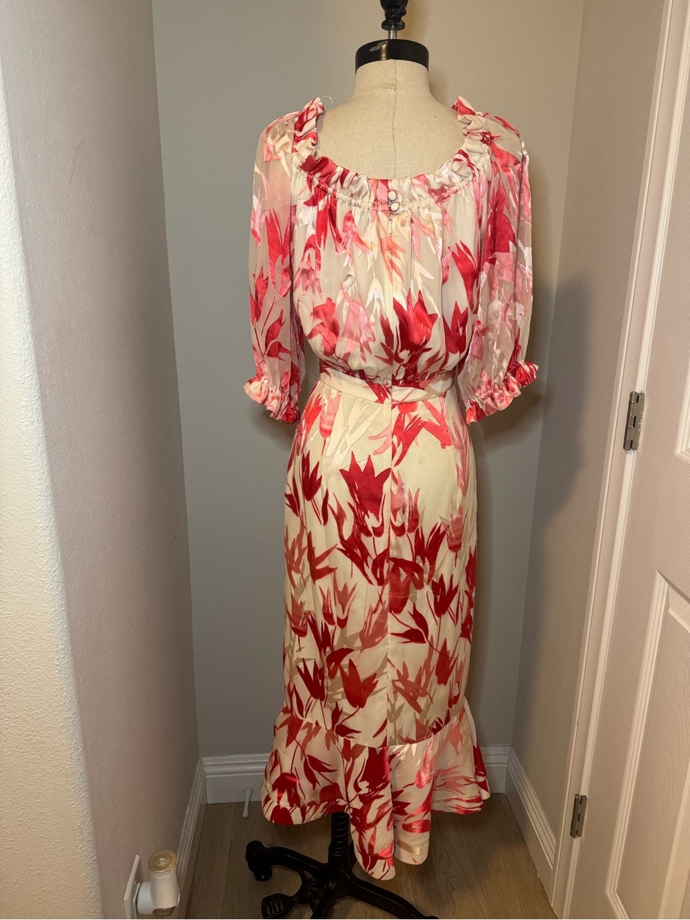 Saloni Olivia dress in the Rainbow Coral - Picture 7 of 10